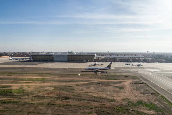 Marrakech Marokko Januari 2017 Een Vliegtuig Van Ryanair Marrakesh Menara — Stockfoto