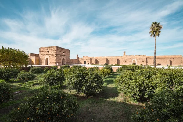 Badi Palace Palacio Ruinas Situado Marrakech Marruecos Comisionado Por Sultán — Foto de Stock