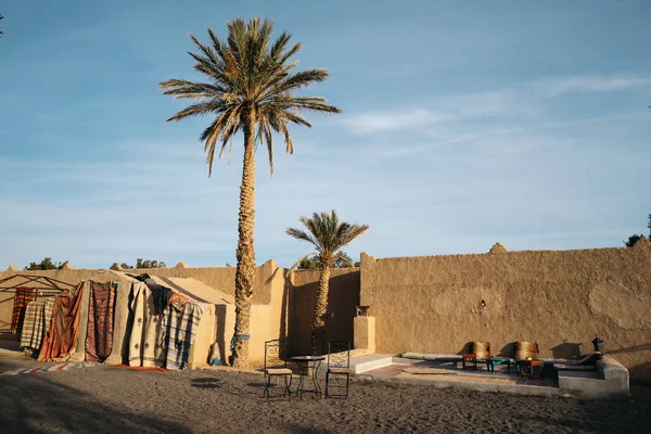 Acampamento Berbere Numa Aldeia Deserta Merzouga Marrocos — Fotografia de Stock