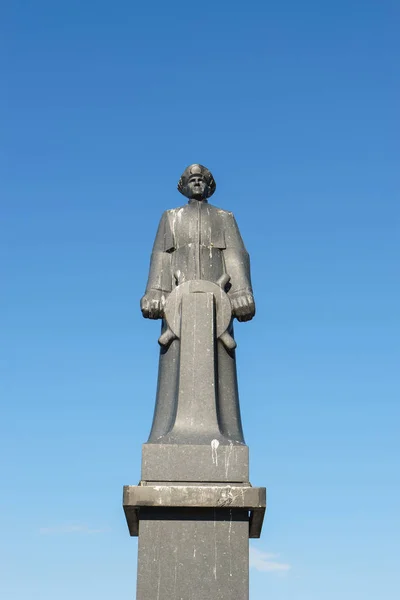 Bergen Noruega Agosto 2016 Estatua Leif Andreas Larsen Popularmente Conocido — Foto de Stock