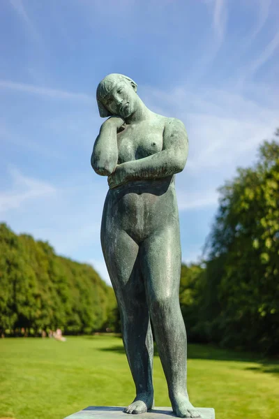 奥斯陆 2015年8月13日 雕塑维格兰 1869 1943 在维格兰公园 — 图库照片