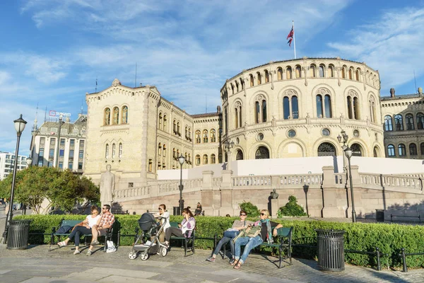 Oslo Norveç Ağustos 2015 Stortinget Norveç Yüce Meclisin Var Meclis — Stok fotoğraf