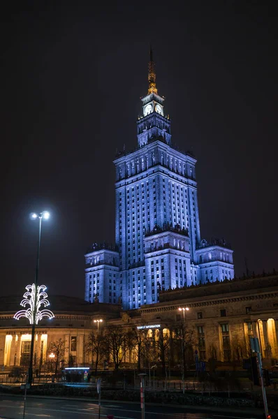 Varsó Lengyelország Január 2015 Kultúrpalota Tudomány Legmagasabb Épület Lengyelországi Nyolcadik — Stock Fotó