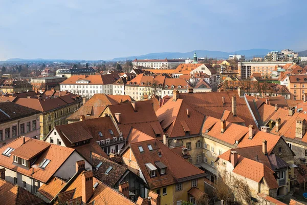 Városképet Gazdagító Épületnek Szánták Légi Felvétel Ljubljana Szlovénia — Stock Fotó