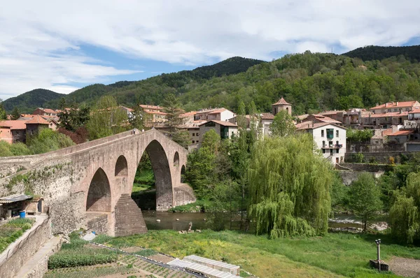 Όμορφη Θέα Από Μικρή Πόλη Στην Καταλονία Sant Joan Αμπαδέσες — Φωτογραφία Αρχείου