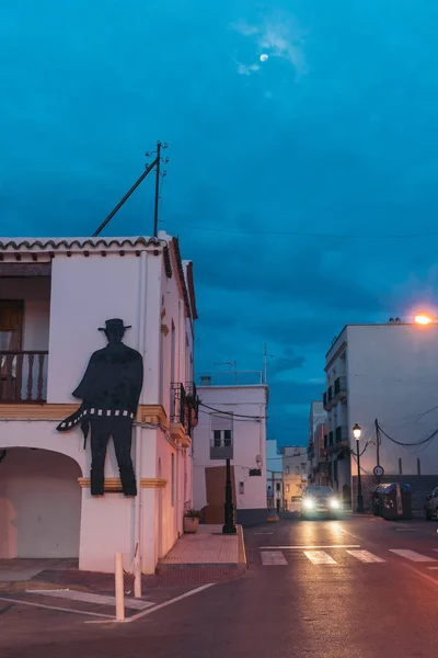 Tabernas Almeria España Septiembre 2015 Silueta Clint Eastwood Sobre Edificio — Foto de Stock