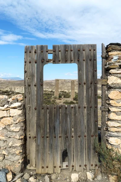 Porta Quebrada Nas Montanhas Deserto Tabernas Espanhol Desierto Tabernas Almeria — Fotografia de Stock