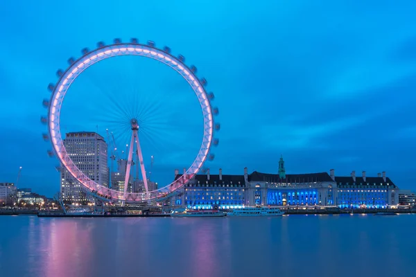 London Februar 2017 London Eye Und Seine Spiegelung Der Themse — Stockfoto