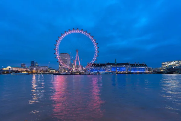 London Februar 2017 London Eye Und Seine Spiegelung Der Themse — Stockfoto