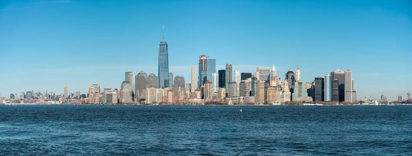Manhattan Skyline over Hudson River, New York City, USA