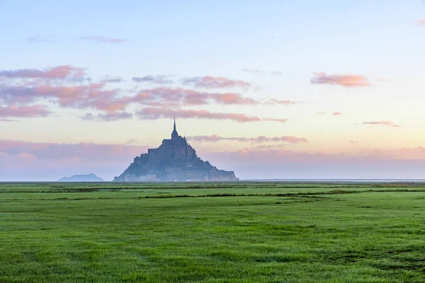 Hermosa Vista Famosa Abadía Mont Saint Michel Isla Normandía Norte — Foto de Stock