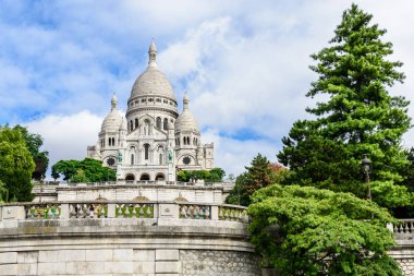 Bazilika Sacre Coeur Montmartre Paris, Fransa'da güneşli gün içinde