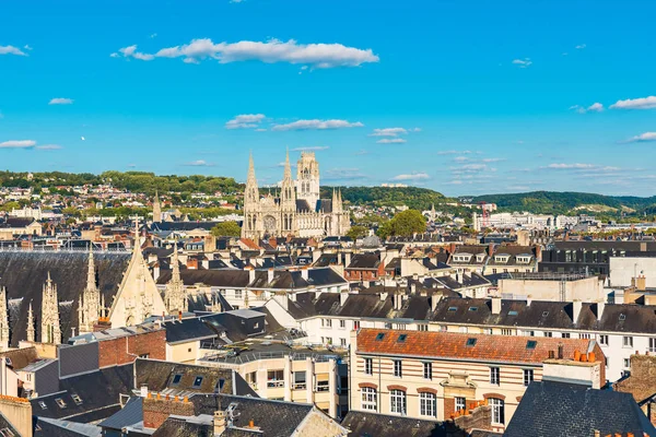 Ünlü katedral, Normandiya, Fransa ile Rouen panoramik hava görünümü