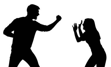 Çift siluet vektör.