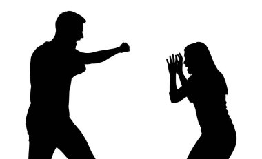 Bir kadının ve erkeğin vektör silueti..