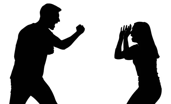 Tartışan bir kadının vektör silueti.