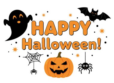 Mutlu Cadılar Bayramı. Vektör illüstrasyonu