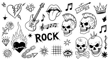 Rock müzik festivali için vektör simgeleri