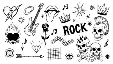 Rock 'n roll hazır. vektör illüstrasyonu.