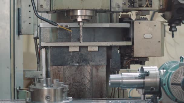 Drilling holes in the workpiece — Stock Video