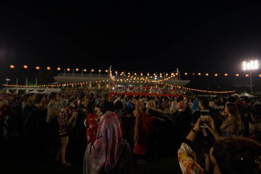 Selangor, Malezya - 20 Temmuz 2019: Panasonic Ulusal Spor Kompleksi Shah Alam 'da 43. Görüntü belli bir tahıl ya da gürültü ve yumuşak odak içerir.