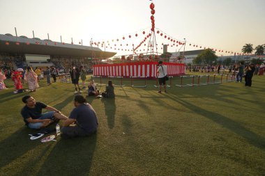 Selangor, Malezya - 20 Temmuz 2019: Panasonic Ulusal Spor Kompleksi Shah Alam 'da 43. Görüntü belli bir tahıl ya da gürültü ve yumuşak odak içerir.