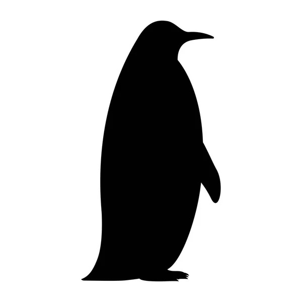 Vector black silhouette of a penguin — Stock Vector