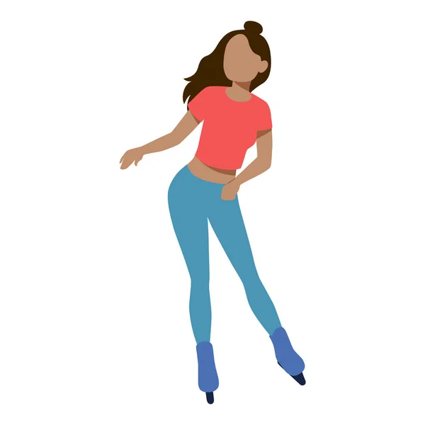 Ilustración vectorial de una chica en patines — Vector de stock