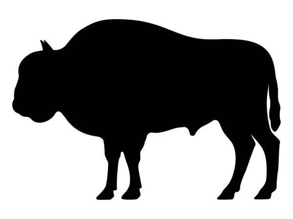 Silhouette vectorielle noire d'un bison — Image vectorielle