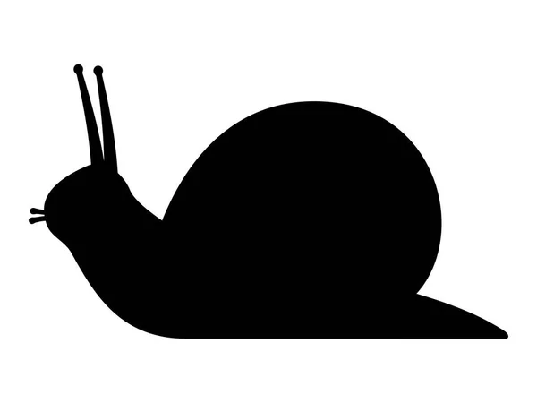 Vector illustration black silhouette of a snail — Stock Vector