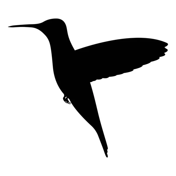 Ilustración vectorial colibrí silueta negro — Archivo Imágenes Vectoriales