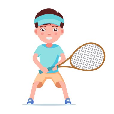 Erkek tenisçi raket ile ayakta