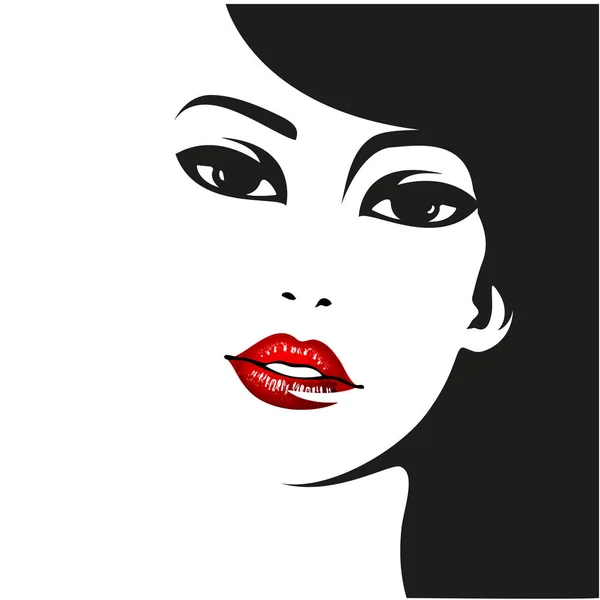 Woman face. Vector fashion portrait — Stock Vector