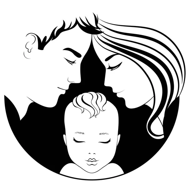 La famille. Parents avec un bébé Illustration vectorielle — Image vectorielle