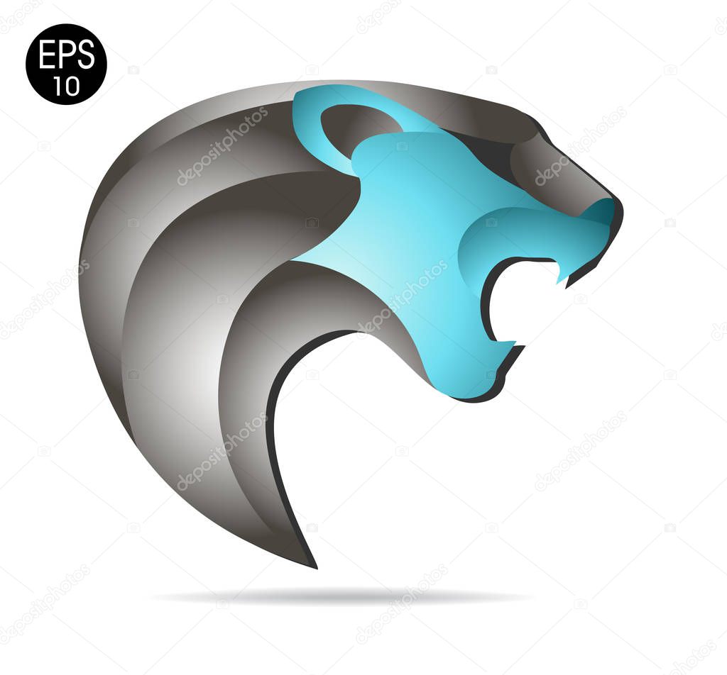 Roaring black Panther logo. Stock vector illustration for your design