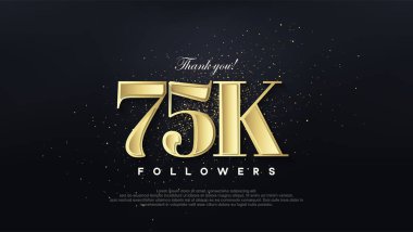 Tasarım teşekkür ederim 75 bin takipçi, yumuşak altın rengi.