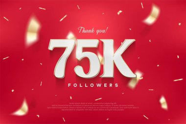 75k zarif ve lüks tasarım, vektör arkaplan takipçileri için teşekkürler.