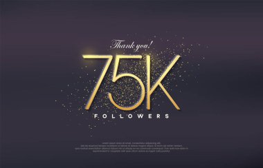 Basit tasarım numarası 20. 75k takipçi sayısını kazanmanın kutlaması.