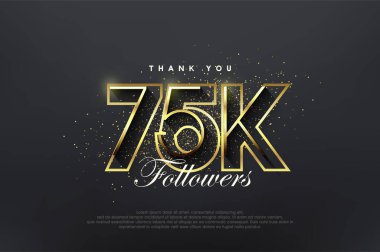 Zarif 75 bin takipçisi var. Kutlama için gösterişli basit tasarım.