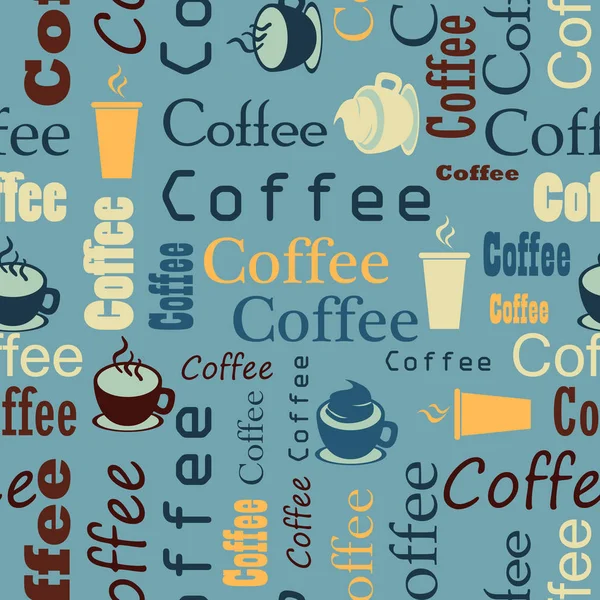 Vorlage Für Café Kaffeehaus Retro Stil Nahtlose Textur Kaffee Hintergrund — Stockvektor