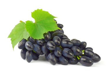 Beyaz arka plan üzerinde izole üzüm. yakın çekim. Olgun şaraplık çeşitler