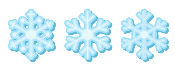 クリスマス雪の結晶 ギフト雪 雪の結晶をデザインします 幾何学的な雪 様式化された降雪のコレクションです 雪の結晶を凍結します 分離されました — ストック写真