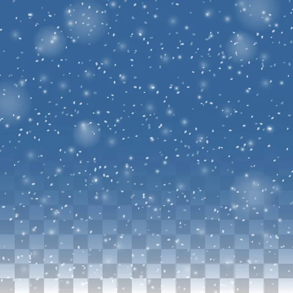 Падающие Снежинки Фоне Текстура Белого Снегопада Изолирована Прозрачном Фоне Зимний — стоковый вектор