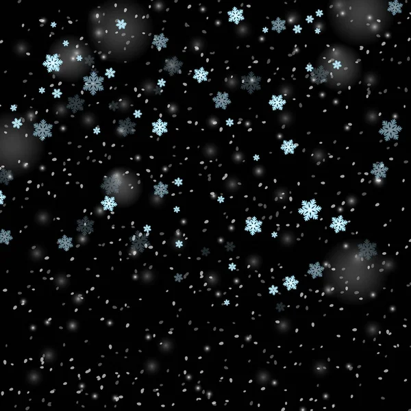 Falling White Snowflakes Black Background Isolated Snowfall Snow Design Element — Stock Photo, Image