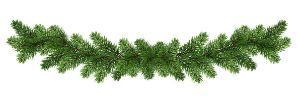 Noel ağacı dalı dekorasyon çerçeve ayırıcı tatil çelenk. Xmas kış kutlama doğa yeni yıl Ladin tasarım süsleme dekor bitki iğne yapraklı dal kenarlık. Geniş çam garland. İzole
