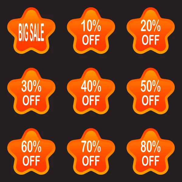 Bright labels. Hot sale. Discounts. Shopping season. A set of stickers. Isolated without a shadow. Special offer ribbon. Banner sale tag. Market special offer discount