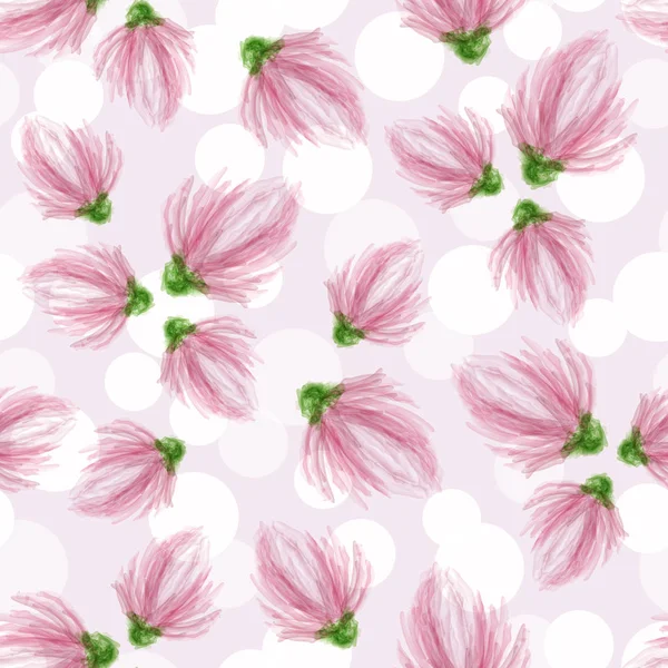 浅色花在轻的背景 春夏花卉背景 无缝模式 用于墙纸 纺织品设计 Eps10 — 图库矢量图片