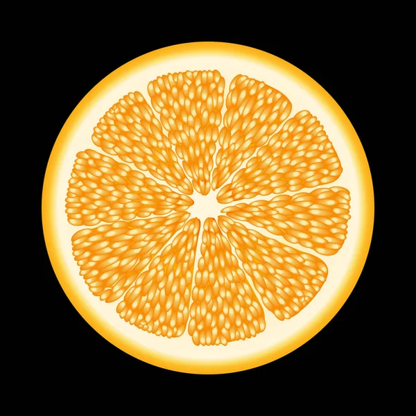 Plastry Kawałki Pomarańczy Białym Czarnym Tle Realistyczne Pomarańczowy Projekt Menu — Zdjęcie stockowe