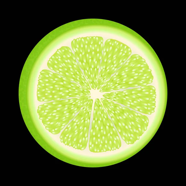 Fresh and yummy green lime. Bright juicy lime isolated on black.
