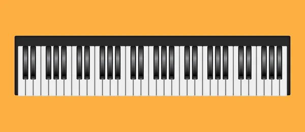 Piano keyboard atau synthesizer dalam gaya yang realistis. Tampilan atas .Is — Stok Foto